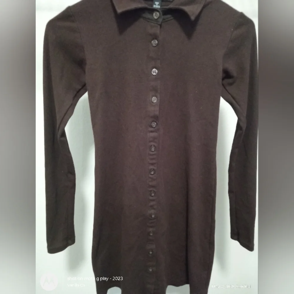 Motel Rocks Women's Luiza Mini Dress in Rib Bitter Chocolate Brown Size XS - Picture 6 of 6